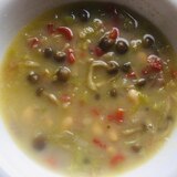しめじと大豆とパプリカのスープ